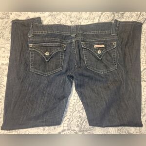 Hudson Low‎ Rise Flap Pocket Skinny Slim Jeans Sz 29 Metallic Stitch